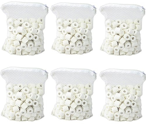 AQUANEAT Bio Ceramic Rings 6 lbs Aquarium Sump Filter Media Fish Tank Koi Pond Canister Filter Media in 6 Free Mesh Bags