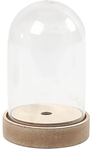 52161 campana di vetro su supporto in legno 12.5 x 8 cm