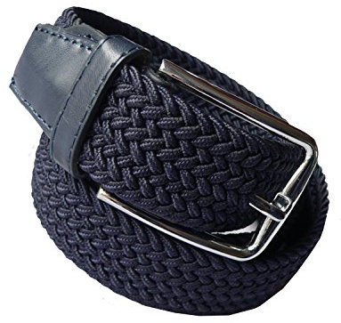 LisaModa Herren Stretch Flechtgürtel LM1000 Stretchgürtel Stoffgürtel Viele Farben (Blau, 100-125)