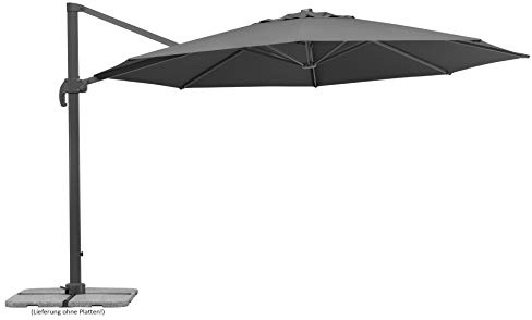 Schneider Sonnenschirm Rhodos Grande, anthrazit, 400 cm, rund, 789-15, Gestell Aluminium, Bespannung Polyester, 25.5 kg