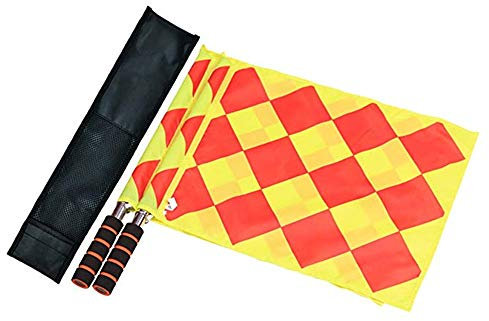 CHUER Schiedsrichter Flagge,Fußball Schiedsrichter Fahnen Linienrichter Fahne mit Schwammgriff Tragbar und Wasserdicht, 34 x 33cm (2 Stücke)