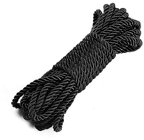Wolike Corda multiuso da 8 mm, potente, morbida, 100% nylon, resistente, lunga (10 m) (nero)