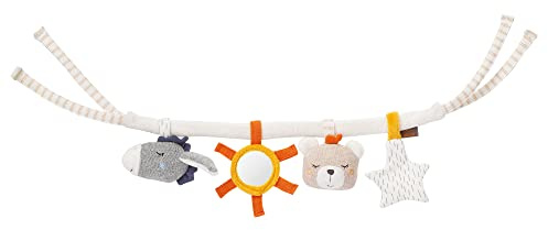 Fehn 052329 Pram Chain fehnNATUR - Mobile Chain with Pendant Figures for Flexible Hanging - Made of Certified Organic Cotton (KBA) - for Babies and Toddlers from Birth, Multicoloured