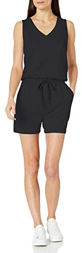 Amazon Essentials Barboteuse Studio en Polaire éponge pour Femme, Noir, Taille S
