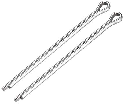 sourcing map 2Stk.Geteilter Splint 4mm x 68mm 304 Edelstahl 2 Zinken Schlüssel Silber