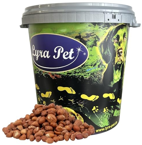 Lyra Pet® 10 kg Erdnusskerne mit Haut Neue Ernte in 30 L Tonne | Ganzjähriges, ballaststoffreiches Wildvogelfutter - Natürliche Energie durch hohen Fettanteil - Ideal für größere Vögel