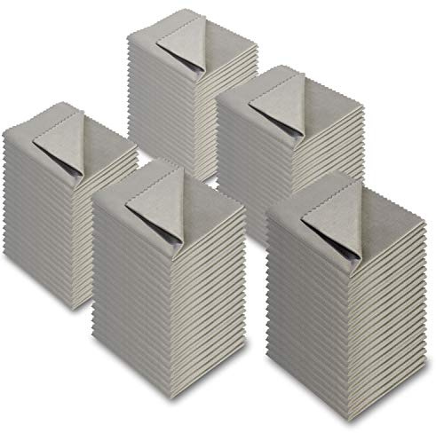 AAwipes Brillenputztuch Brillentücher 14 x 14 cm 100 Stück grau | Für Brillen, Objektive, Handys, Bildschirme, Kamera, Besteck, empfindliche Oberflächen, Großpackung ohne Logo (V1585)