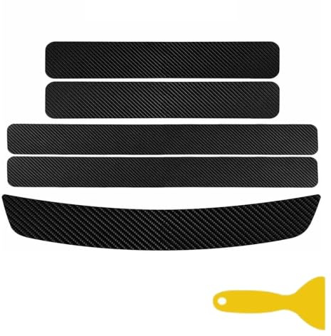 6 Pièces Fibre Carbone Protecteur, Autocollant Seuil Porte Voiture, Autocollants Protection étanches en Fibre Carbone, Convient les Seuils et les Bords Porte Voiture éviter les Rayures(Noir)