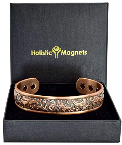 Holistic Magnets® Magnetarmband Damen Gesundheit Reinem Kupfer Armband Handgelenk Gelenkheilung Magnetarmbänder Originelle Geschenkideen für Frauen–PC (L: Handgelenk 19,5-22,5cm)