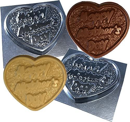 2 Heart Chocolate Moulds Happy Mothers Day, Transparent (4729)