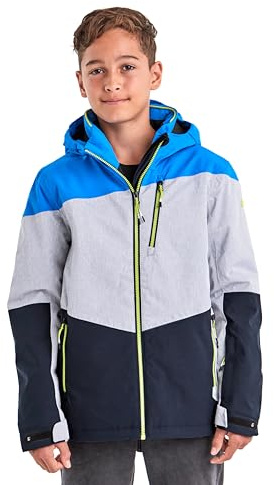 Killtec Skidjacka för pojkar och funktionell jacka med huva och snölång KSW 161 BYS SKI JCKT, grålång, 116, 38494-000