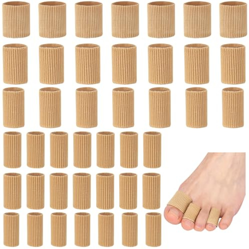 Toe Sleeve Protectors Toe Cushion Tube Soft Gel Corn Pads Protectors, 42PCS Toe Spacers for Bunion, Hammer Toe, Cushions Corns, Blisters, Calluses on Toes, Fingers, Feet, YEAJOIN (5 Size)