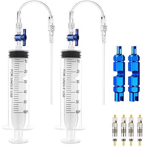 Chihutown 8Pcs Cycling Syringe Kit, Tubeless Tire Sealant Injector with Switch, Presta Valve Core and Removal Tool, No Tubes Tire Sealant Bicycle (White)