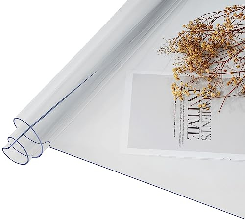 Laneetal Tischfolie Transparent 2 mm aus PVC – wasserdichte & Hitzebeständige Schutzfolie, Abwaschbare Tischdecke Rechteckig 90x140 cm