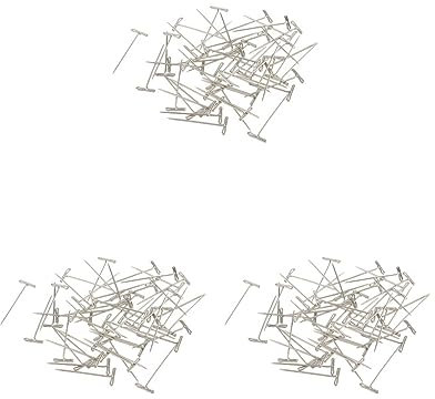 Juego de 3 cajas de 50 agujas en forma de T para pelucas, herramientas de tejido de pelo, 38 mm
