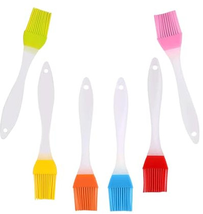 Pennello da Forno,6 PCS Pennello da Pasticceria Spazzole per Imbastire in Silicone Set di Pennelli da Cucina Resistente al Calore Strumento di Cottura per Grigliare Pasticceria Barbecue