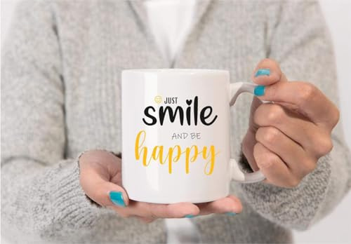 HD PRINT4YOU Tasse à café - Tasse avec photo imprimée - Tasse en céramique personnalisée - Motif (Just Smile)