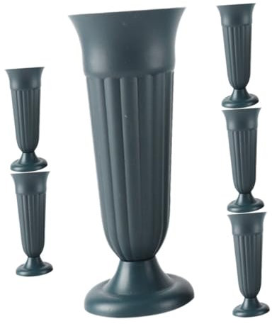 INOOMP 6stücke Blumenvase Für Grab Und Friedhof Wetterbeständig Bruchfest Gedenkvase Für Gräber Blumentopf Aus Kunststoff Dekoration Für Beerdigung