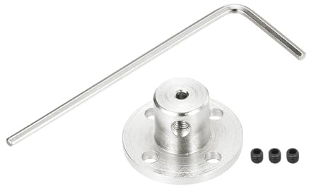sourcing map 2 Pcs 2mm Flange Coupling Connector Rigid Guide Model Coupler Accessory Shaft Axis Fittings with Mini Hex Wrench and Fastening Screw for DIY RC Model Motors