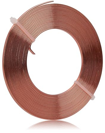 Platt aluminiumtråd – 3 x 1 mm – 5 meter bred platt smyckestråd för fattning, modellering, armatur, smyckestillverkning – koppar
