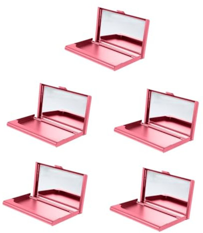 Lurrose 5stücke Business Card Holder Mit Integriertem Kosmetikspiegel Aluminium Organizer Für Visitenkarten Und Kreditkarten Stilvolles Design Für Damen Und Mädchen Tragbare