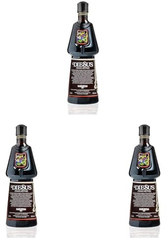 Diesus - Amaro del Frate Barbero, 75 cl, Liquore a Base di Erbe Aromatiche e Vini Pregiati, 18% Vol (Confezione da 3)