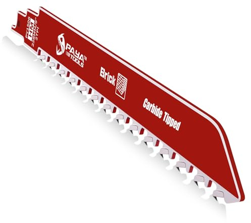 PAYA TOOLS Sabelsågblad sågblad 1 st. Sticksågsblad set E-cut tillbehör tunga metallskärande sticksågsblad av hårdmetall för skärning av lättbetong och ihåliga tegel 228 mm PY1506