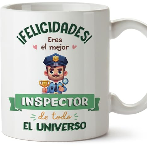 MUGFFINS Tazas para INSPECTOR hombre - En Español - Mejor Universo Trofeo - 11 oz / 330 ml - Regalo original y divertido