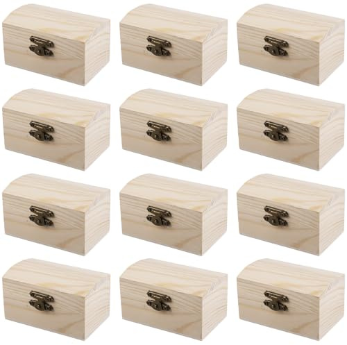 12 stycken miniskattkista trä: liten trälåda med gångjärnslock, skattkista, liten, trälåda, skattkista, liten trälåda, liten skattkista, liten skattkista, liten skattkista för födelsedagspresenter
