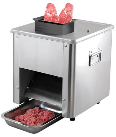 AIZYR Máquina Cortadora De Carne Eléctrica Cortadora De Carne Comercial De Acero Inoxidable, Cortadora De Fiambres para Carne De Cerdo, Res Y Pescado Deshuesados,10mm Blade Distance