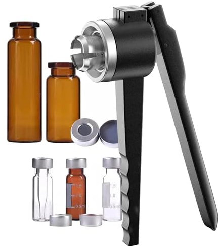 Sertisseuse manuelle pour flacons de parfum (pour couvercle en aluminium pur), sertisseuse pour flacons rabattables (13-32 mm), outils de sertissage pour bouchons de flacons, acier inoxydable, 13 m