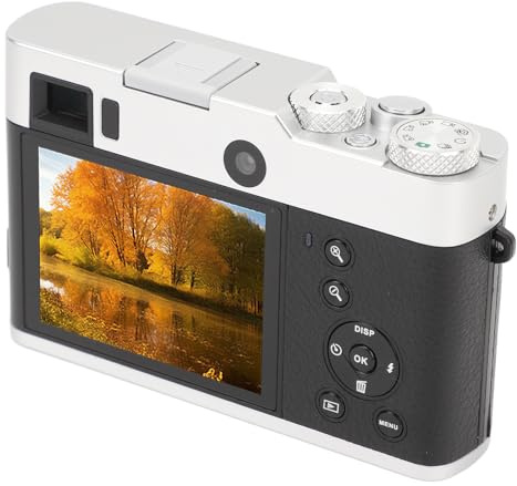 Appareil Photo Numérique 5K, Résolution Photo 48 MP, Enregistrement Vidéo 30, Zoom 16X, Viseur intégré, Conception Légère et Compacte avec Fonctions Anti-tremblement, Flash