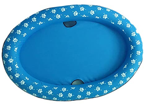 VANZACK Piscina Inflable para Mascotas Plegable Azul, Cama Flotante para Perros y Gatos, Tamaño Mediano, Portátil y Resistente, Adecuado para Refrescar Verano, Uso Exteriores y Piscinas Pequeñas