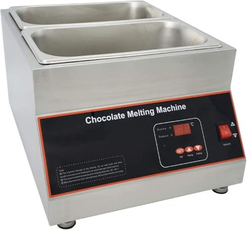 XSDAJSD Hornillo eléctrico para fundir Chocolate, máquina para fundir Chocolate, Equipo de Control Digital, para Fondue de Chocolate, Queso y Chocolate, 2 Rejillas