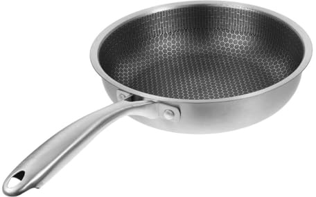Abaodam Poêle à Œufs Acier Inoxydable Antiadhésive Avec Poignée Pour Cuisinière Induction Et Gaz Plaque De Cuisson Pour Omelettes Et Steaks