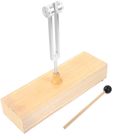 Stimmgabel Resonanzbox C128HZ aus Aluminiumlegierung mit Schlägel | Holzkasten, 2 Stück, für Yoga und Meditation, Tragbar, Tiefe Meditationserfahrung, für Klangtherapeuten und Musiker