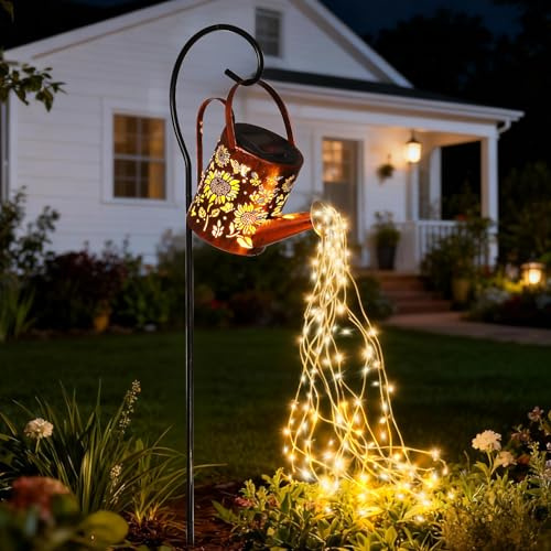 Sunflowers Solar Lights Outdoor Garden Sunflower Gifts, Solar Watering Can Lantern for Garden, Patio, Yard, Pathway Lantern Plant Decoration Gifts for Mom Grandma Women