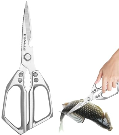 Celuicion Ciseaux de Cuisine | Ciseaux à Viande Robustes - Couteaux Multifonction Acier Inoxydable pour Poisson Légumes Viande Poulet Os et Fruits de Mer