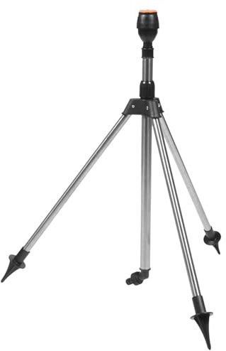 VANZACK Arroseur Rotatif à 360° sur Trépied pour Jardin, Irrigation Pelouse, Buse Unique, Hauteur Réglable, Arroseur d'eau Automatique, Système D'arrosage Extérieur
