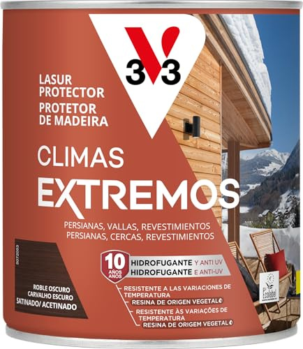 V33 Lasur Protector Climas Extremos Satinado Roble Oscuro 0,75L