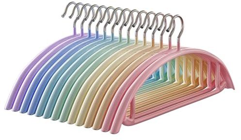 CTIME Kleiderbügel 14 Stück, rutschfeste Bügel mit integrierten Kleinen | Metall Tragfähigkeit 5 kg, Platzsparend, 42 cm, Geeignet für Jacken, Hemden, Mäntel, Krawatten, Hosen