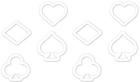 INOOMP Playing Cards Cookie Stamps and Biscuit Embossing Molds Set, 8pcs Plastic Cookie Cutters for Baking, Creative Fondant and Dough Decoration Tool for Home Bakers