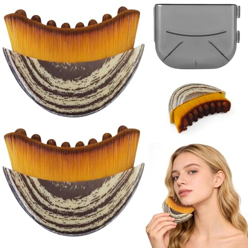 2 Pezzi Spazzola Viso per il Contorno Linfatico, Spazzola Viso Linfodrenante, Spazzola Linfodrenante Viso, Spazzola Visos Massaggio Linfatico,Utilizzato per scolpire il viso e alleviare la stanchezza