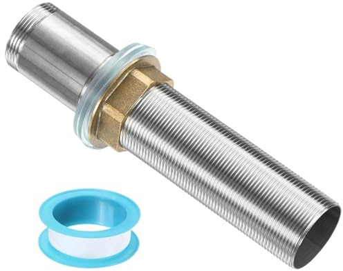 QUARKZMAN Wasserhahn Verlängerungsrohr M32 x 150.5mm, Gewinde Edelstahlrohr Adapter mit Anti-Lockermutter und Dichtband für Installation von Wasserleitungen und Wasserhähnen