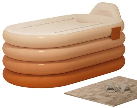 Bañera hinchable para la ducha – Bandeja corporal con bomba de pie – Bañera hinchable para adultos | Para apartamento, casa, hotel, spa, relajación, recreación, deportista, mujer, hombre
