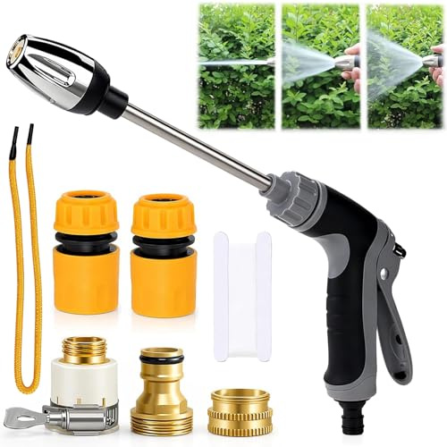 Pressure Washer, 2026 Upgraded High Pressure Washer Gun, Hydro Power Water Jet Cleaner, Adjustable Nozzle Pressure Washer Attachment for Car, Patio, Driveway & Outdoor Cleaning