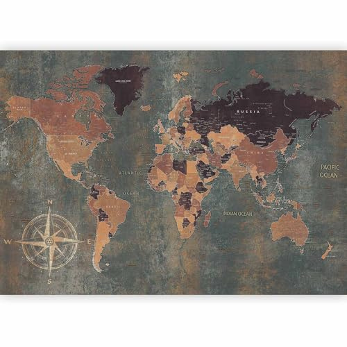 murando Fotomurales 400x280 cm XXL Papel pintado tejido no tejido | Decoración de Pared decorativos Murales moderna de Diseno Fotográfico Mapa del mundo