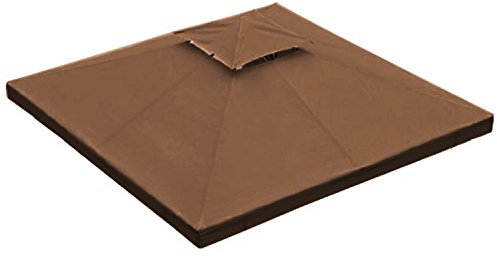 Green Bay 3M Gazebo Replacement Canopy Roof Top 2 Tier Pavilion Cover Outdoor Patio Spare Part New (Coffee)