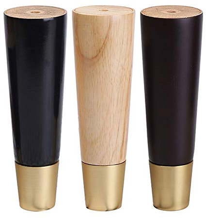 Furniture legs Sofabeine aus reinem Kupfer aus massivem Holz, runder, Sich verjüngender Rand aus goldenem Kupferrohr Stuhl Schrank Möbelfüße, 4er-Set