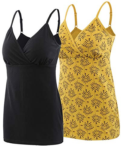 MANCI ammande topp tank kami, kvinnors bomull moderskap pyjamas toppar sovbehå för amning